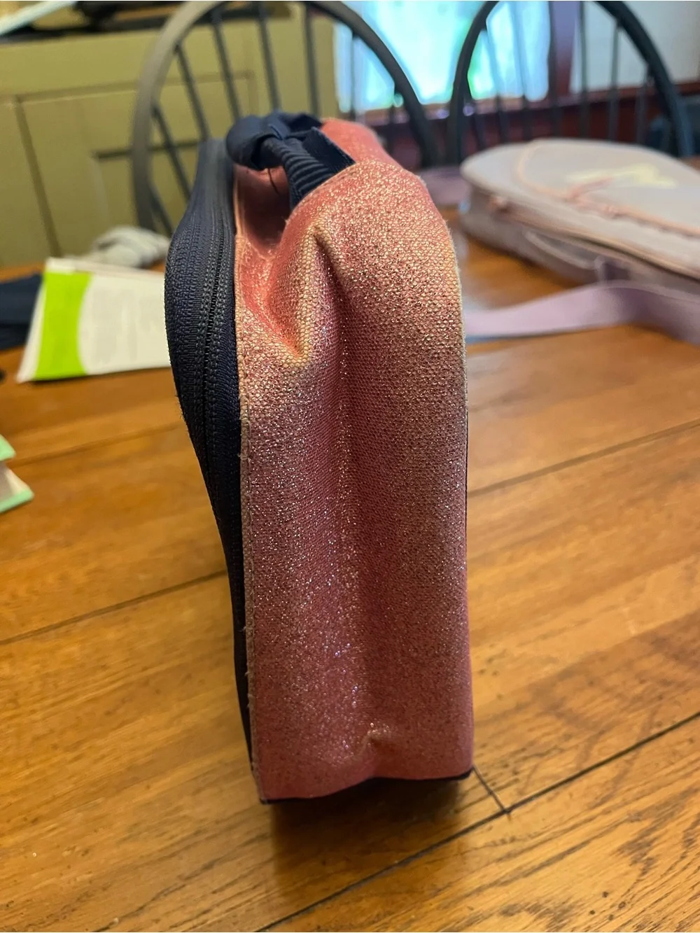 Personalized Abigail Ombre Glitter Lunch Tote - Pink to blue